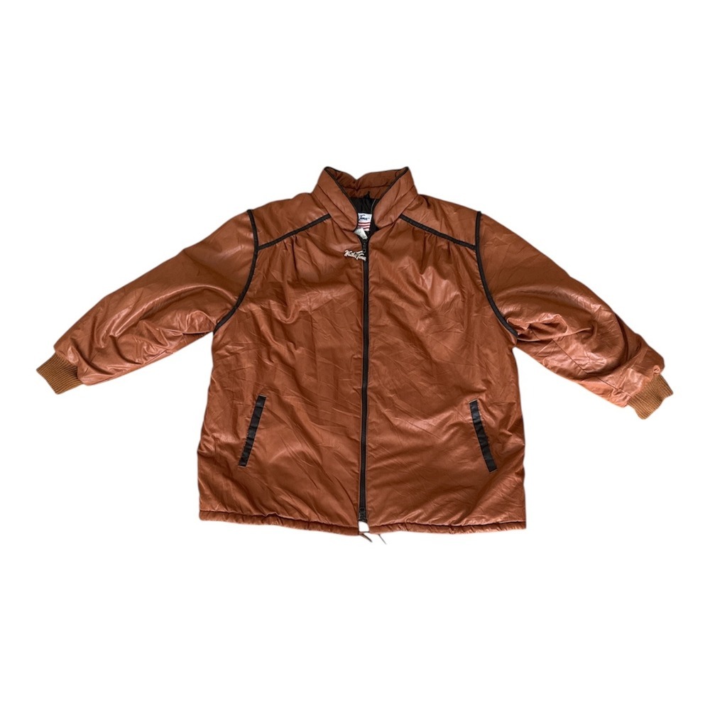 Weather Tamer Brown Nylon Zip Up Track Jacket Men's Size 40 Made in USA